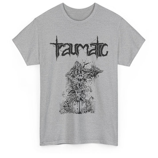 Traumatic The Process Of Raping A Rancid Cadaver T shirt Athletic Gray