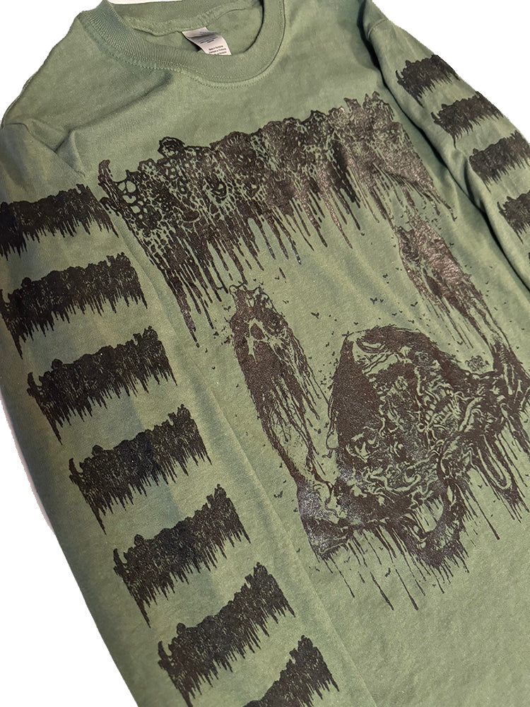Undergang " Putrid Head " Military Green Longsleeve with sleeve print