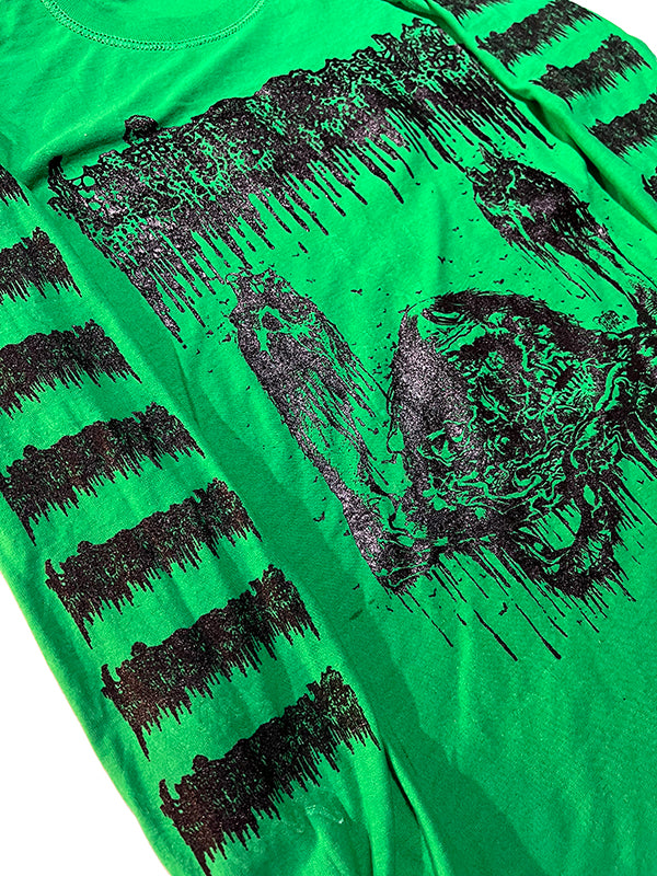 Undergang " Putrid Head " Longsleeve Green T shirt with Sleeve prints death metal longsleeve