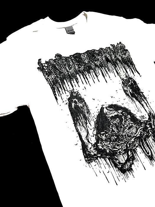 Undergang " Putrid Head "  T shirt white death metal shirt 