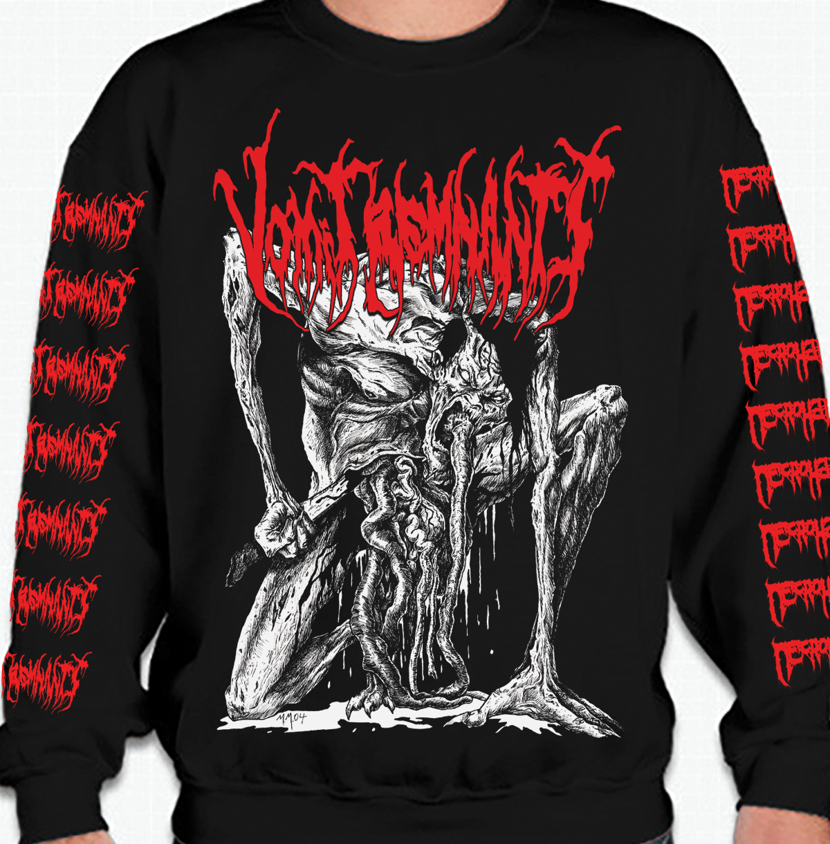 Vomit Remnants Long sleeve T shirt with sleeve prints