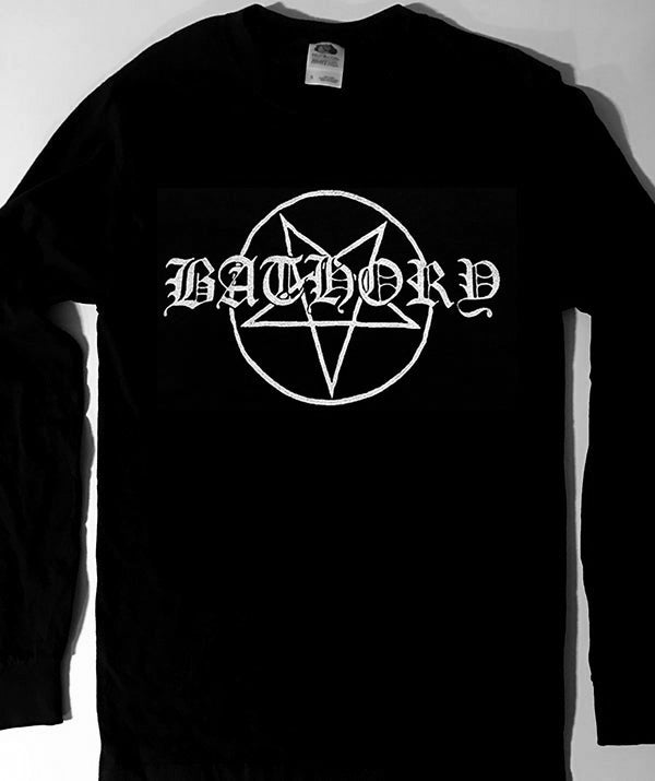 Bathory " Pentagram Logo " Long Sleeve T shirt