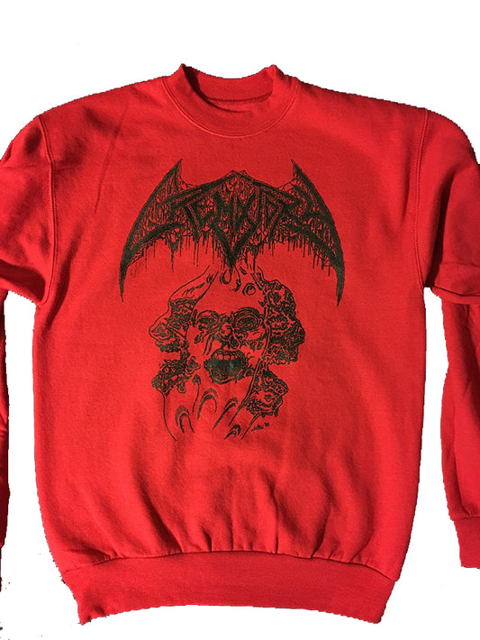 Crematory " Three Faces " Crew Neck Fleece Red Sweatshirt