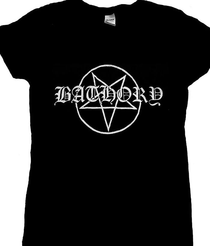 Bathory " Pentagram Logo " Ladies T shirt