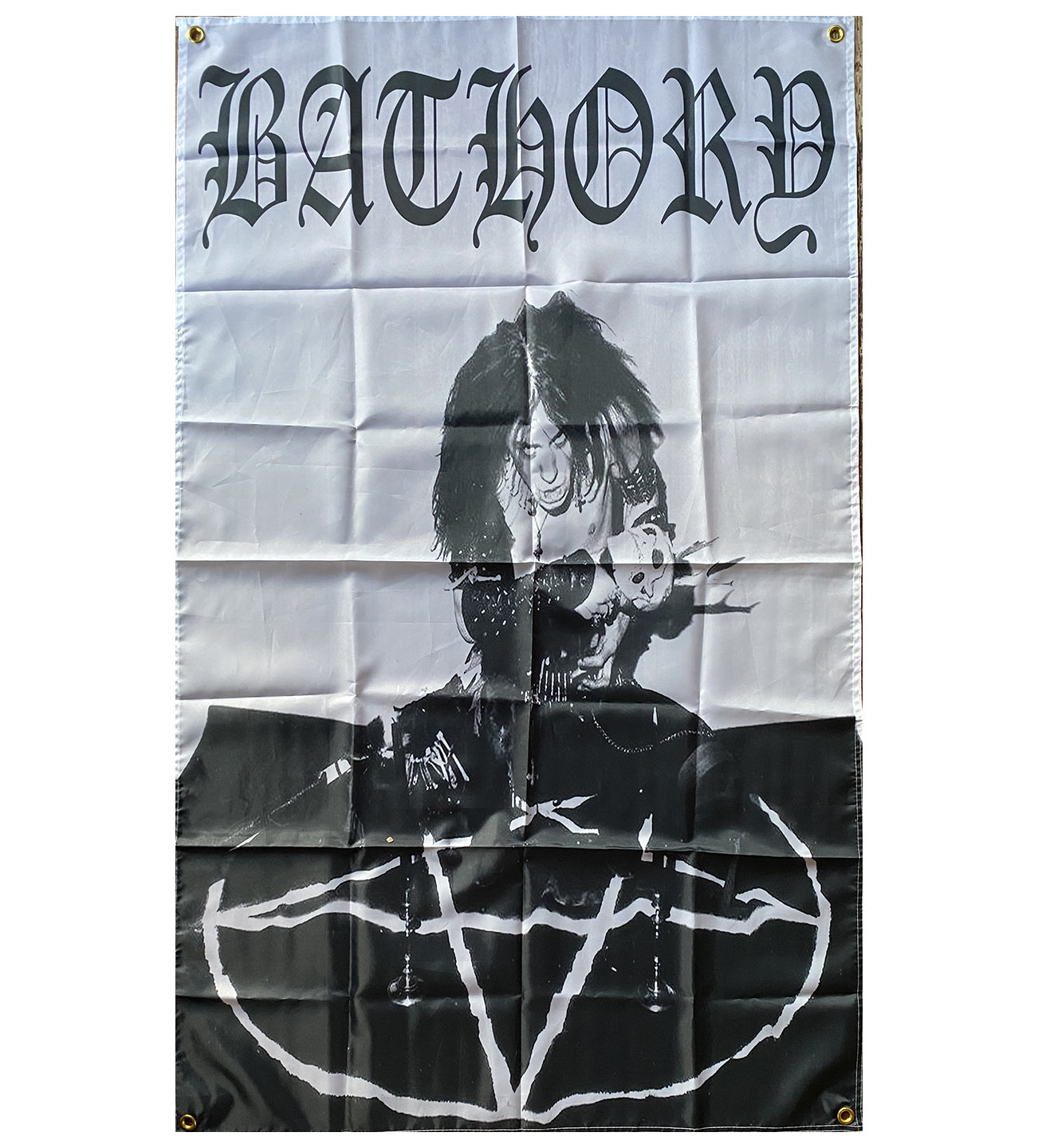 Bathory  Quorthon pentagram  Flag tapestry black metal thrash LP 