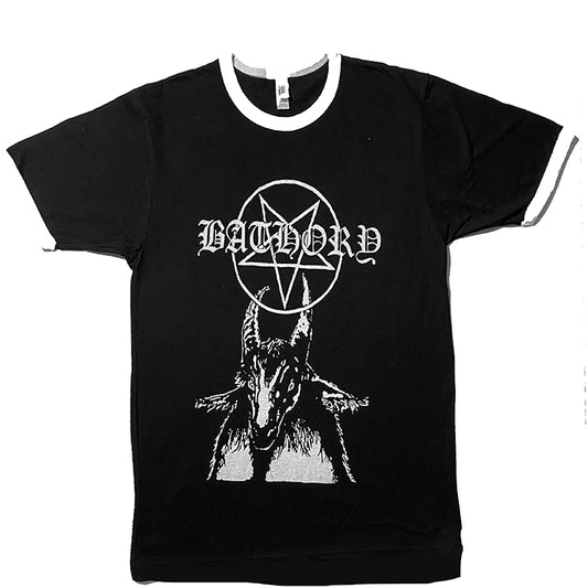 Bathory " Pentagram Goat  " Ringer T shirt