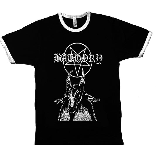 Bathory " Pentagram Goat  " Ringer T shirt