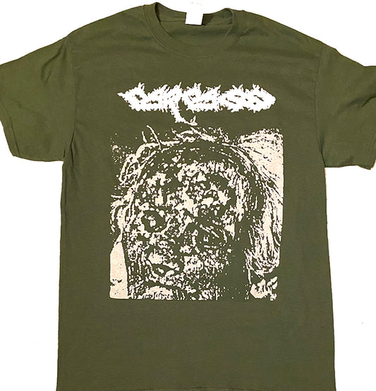 Carcass Flesh Ripping Sonic Torment  Military Green T shirt gore grind grindcore