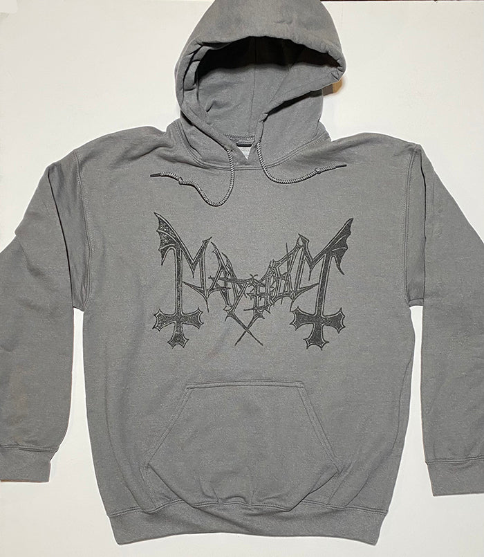 Mayhem " Logo " Hoodie  Charcoal Hooded Sweatshirt