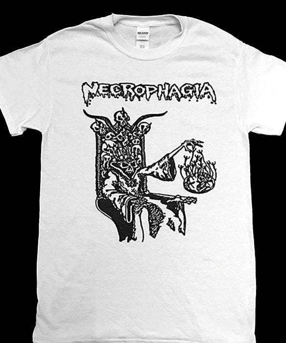 Necrophagia " Rise From The Crypt " Demo White T-shirt